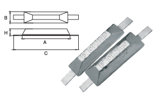 ZS024 ANODO A SALD. MAR-2 KG 1.9 MIS 200X50X35 ZINCO