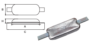 ZS026 ANODO A SALD. F-4 KG 5 MIS 200X90X40 ZINCO