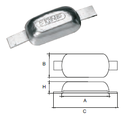 ZS034 ANODO A SALD. F-06 KG 0,6 MIS 100X60X20 ZINCO