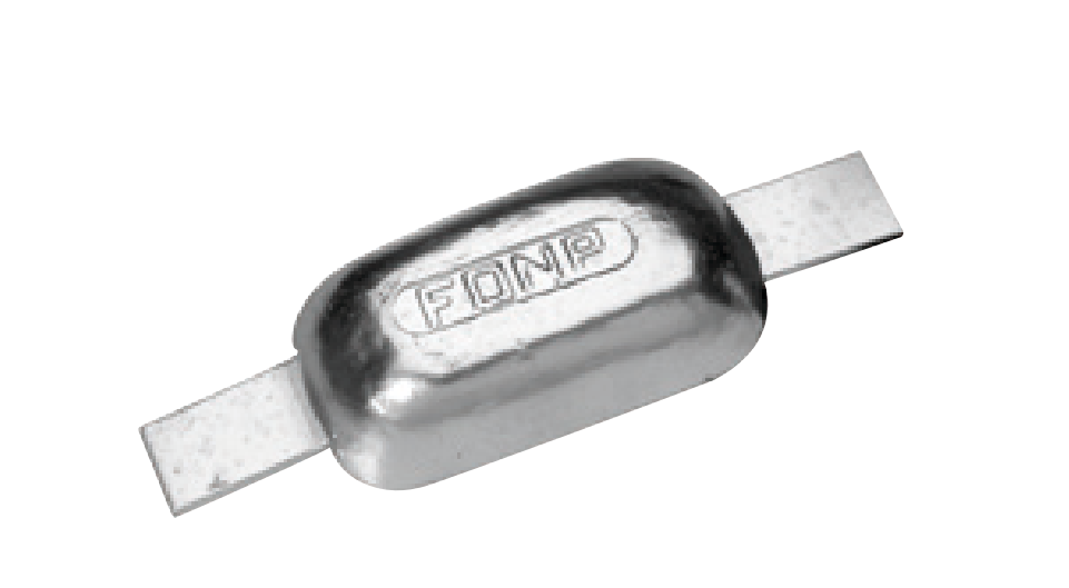 ZS033 ANODO A SALD. F-1 KG 1 MIS 110X60X28 ZINCO