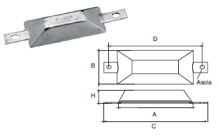 ZS035 ANODO A SALD. F-C1 KG 0.3 MIS 100X35X15 F/F116 ZINCO