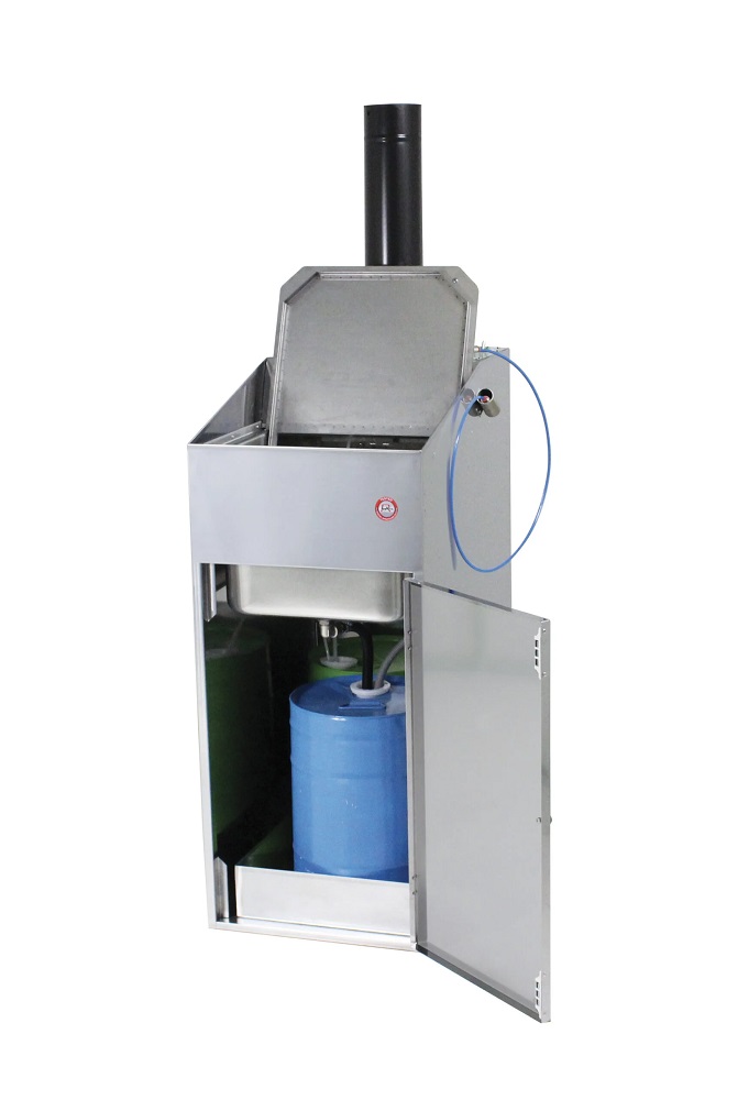 LAVAPISTOLA SOLVENTE AEROGRAFI AUTOMATICO Con pompa VENTURI e lavaggio finale manuale totalmente in acciaio inox