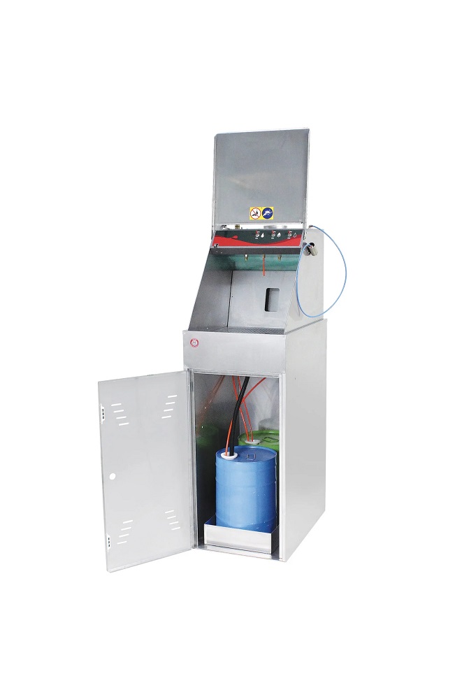 LAVAPISTOLA SOLVENTE AEROGRAFI MANUALE PICCOLO Con lavaggio manuale totalmente in acciaio inox