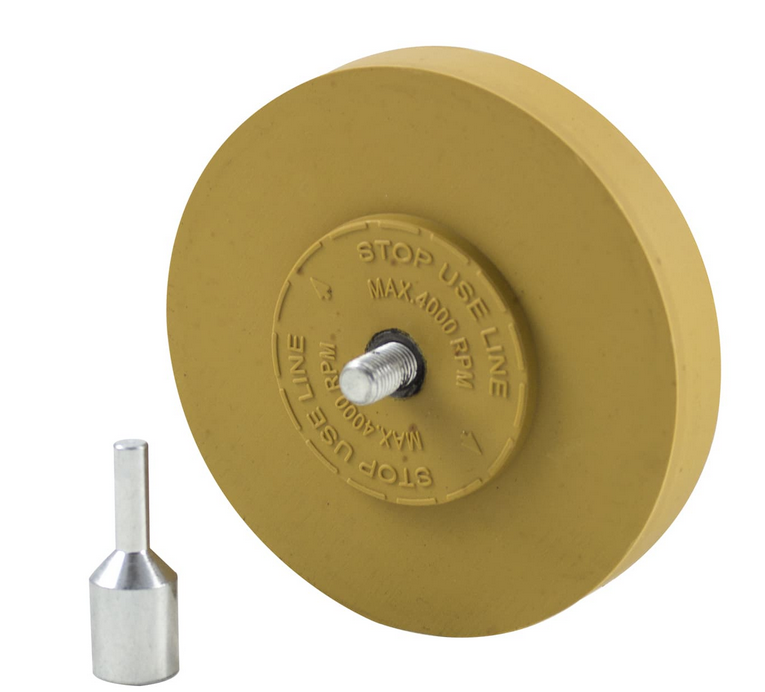 Disco di caucciù togliadesivo 4.000 RPM max ø 100mm x 20