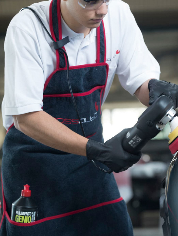 Grembiule antigraffio in microfibra per lucidatura, con 3 tasche