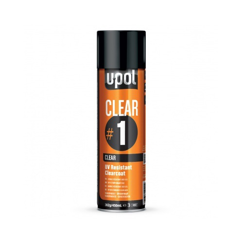BOMBOLETTA U-POL CLEAR trasparente 1k UV RESISTANT CLEARCOAT 450ml U POL