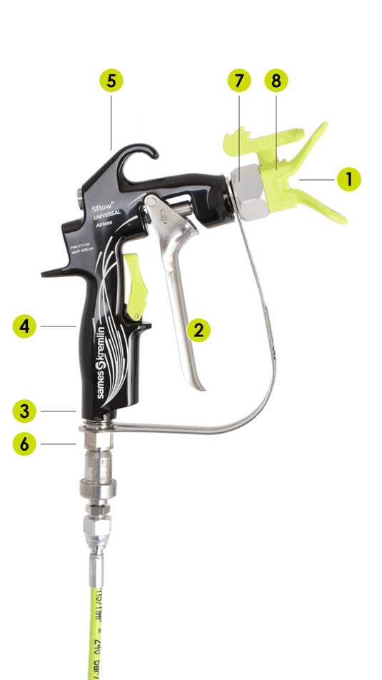 SAMES PISTOLA AIRLESS MANUALE UNIVERSALE 7/8" SFlow® 275 2F FLAT TIP GUARD W/O TIP 1/2 JIC