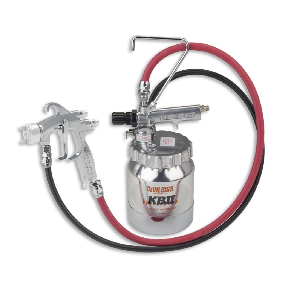 SERBATOIO SOTTO PRESSIONE KBII 2,3 Litri COMPLETO DI TUBI ARIA E VERNICE + 1 KIT PROVA DI 5 LINER + COPER